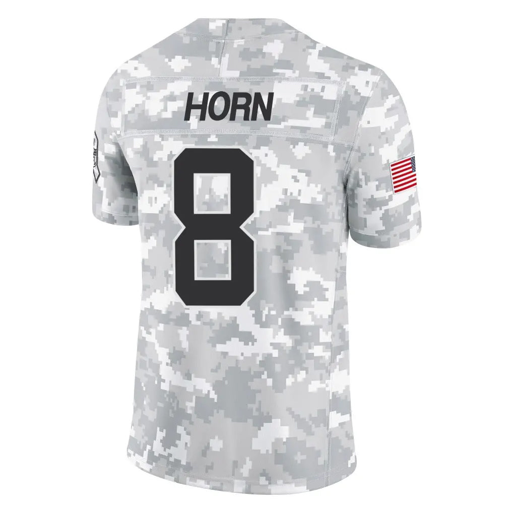 C.Panthers #8 Jaycee Horn Player Arctic Camo Salute to Service Limited Game BALCE Stitched Jerseys