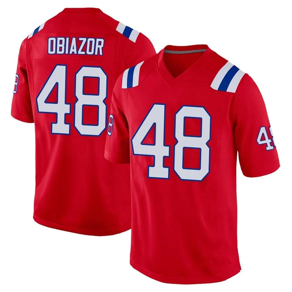 NE.Patriots #48 Namdi Obiazor Player Red Home Game BALCE Stitched Jerseys