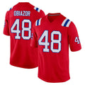 NE.Patriots #48 Namdi Obiazor Player Red Home Game BALCE Stitched Jerseys