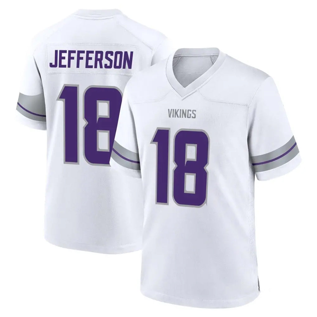 M.Vikings #18 Justin Jefferson Player White Alternate Home Game BALCE Stitched Jerseys