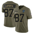 D.Lions #87 Sam LaPorta Player Olive 2025 Salute To Service Limited Home Game BALCE Stitched Jerseys