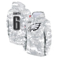 P.Eagles #6 DeVonta Smith Player Arctic Camo Salute to Service Pullover Hoodies Limited Game BALCE Stitched Jerseys