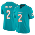 M.Dolphins #2 Malik Willis Player Aqua Limited Vapor F.U.S.E. Home Game BALCE Stitched Jerseys