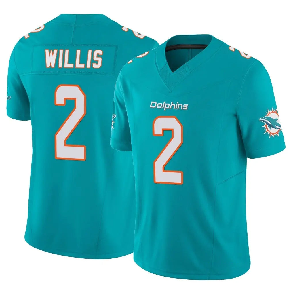 M.Dolphins #2 Malik Willis Player Aqua Limited Vapor F.U.S.E. Home Game BALCE Stitched Jerseys
