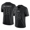 LA.Chargers #15 Ladd McConkey Player Black Limited Reflective Home Game BALCE Stitched Jerseys
