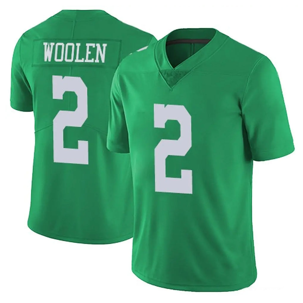 P.Eagles #2 Riq Woolen Player Green Limited Vapor Untouchable Home Game BALCE Stitched Jerseys