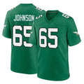 P.Eagles #65 Lane Johnson Player Green Kelly Alternate Home Game BALCE Stitched Jerseys