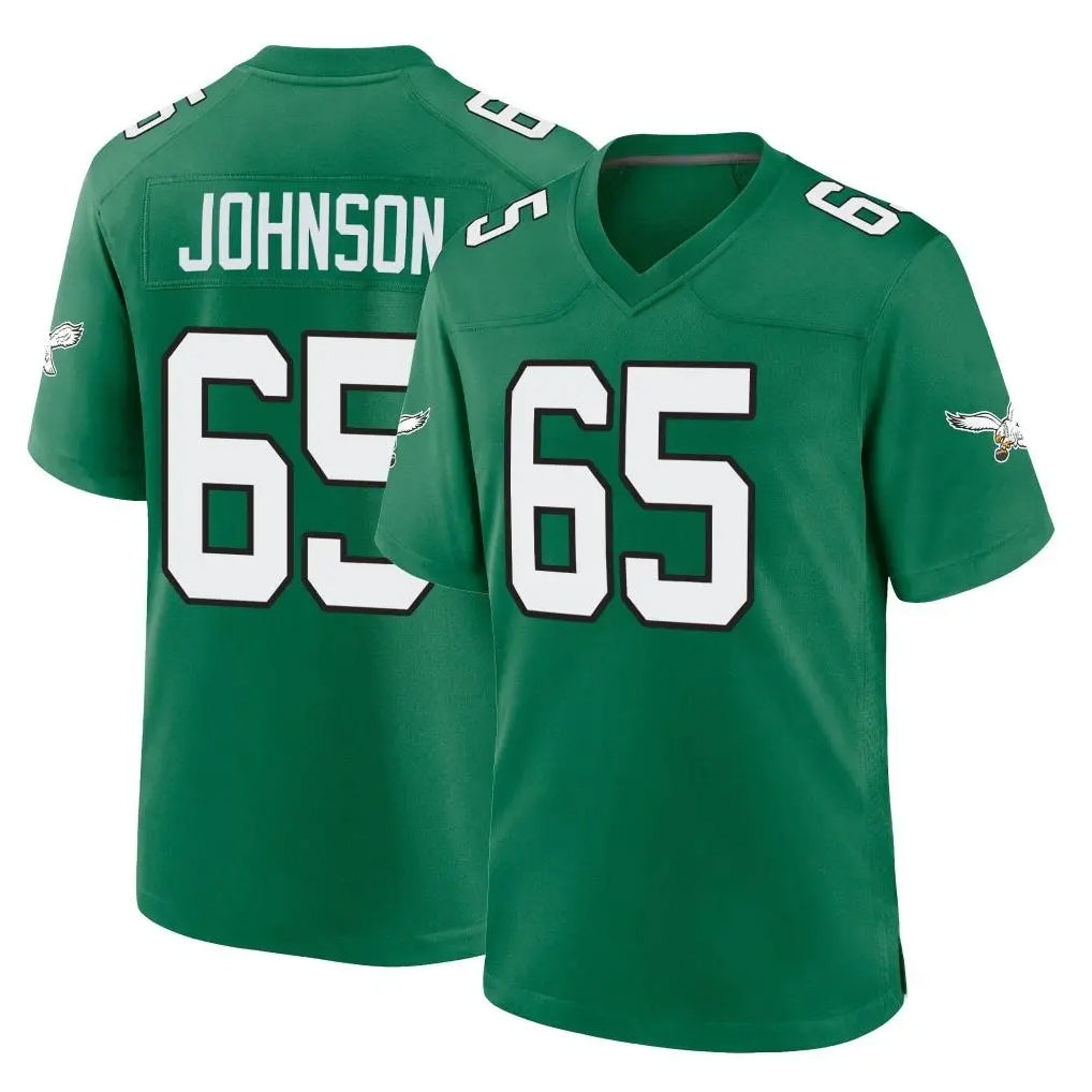 P.Eagles #65 Lane Johnson Player Green Kelly Alternate Home Game BALCE Stitched Jerseys