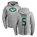 NY.Jets #5 Garrett Wilson Player Gray LOGO Pullover Hoodies Limited Game BALCE Stitched Jerseys
