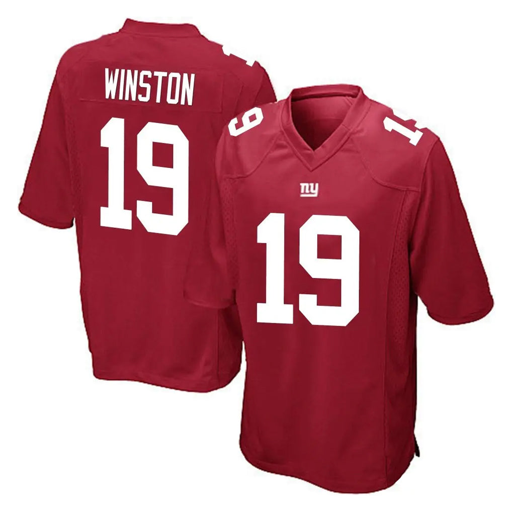 NY.Giants #19 Jameis Winston Player Red Home Game BALCE Stitched Jerseys