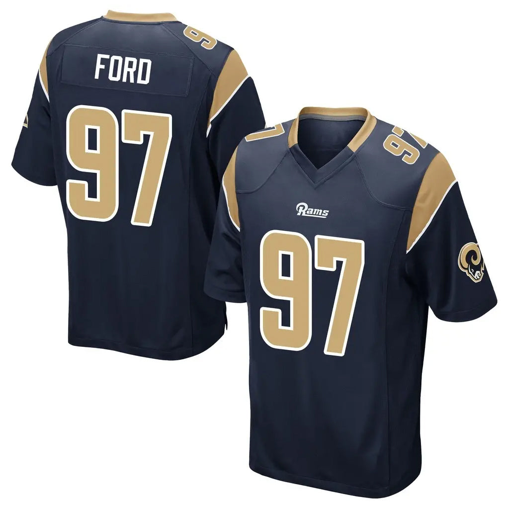 LA.Rams #97 Poona Ford Player Navy Home Game BALCE Stitched Jerseys