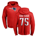 NE.Patriots #75 Alijah Vera-Tucker Player Red LOGO Pullover Hoodies Home Game BALCE Stitched Jerseys