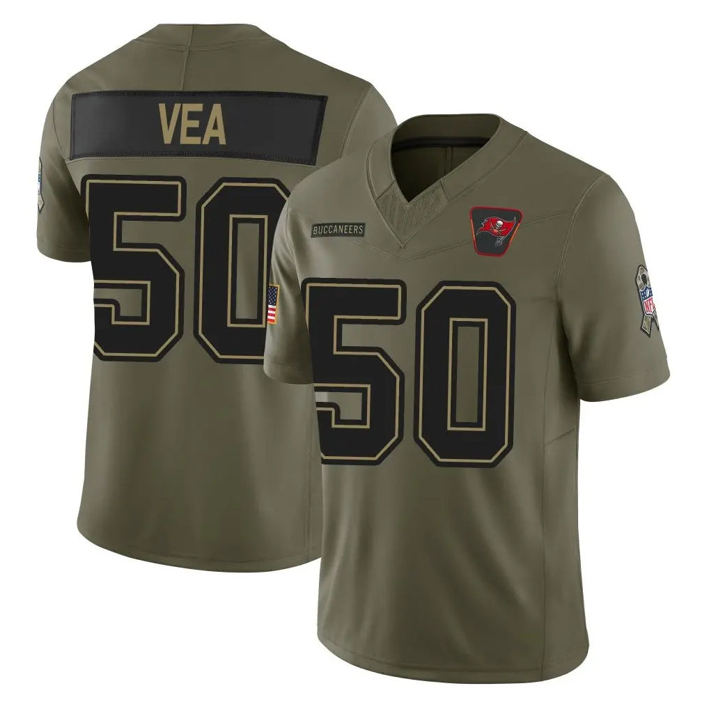 TB.Buccaneers #50 Vita Vea Player Olive 2025 Salute To Service Limited Home Game BALCE Stitched Jerseys