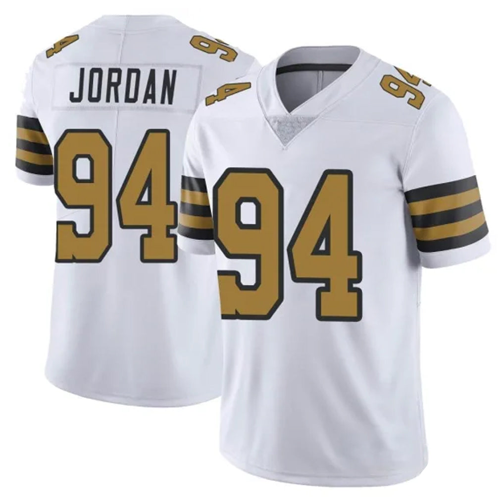 NO.Saints #94 Cameron Jordan Player White Limited Color Rush Home Game BALCE Stitched Jerseys