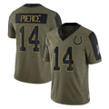 IN.Colts #14 Alec Pierce Player Olive Salute To Service Limited Game BALCE Stitched Jerseys