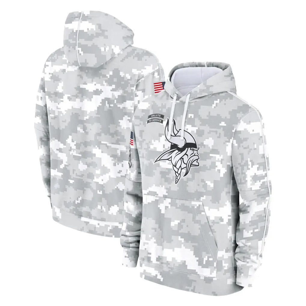 M.Vikings ## Vikings Blank Player Arctic Camo Salute to Service Pullover Hoodies Limited Game BALCE Stitched Jerseys