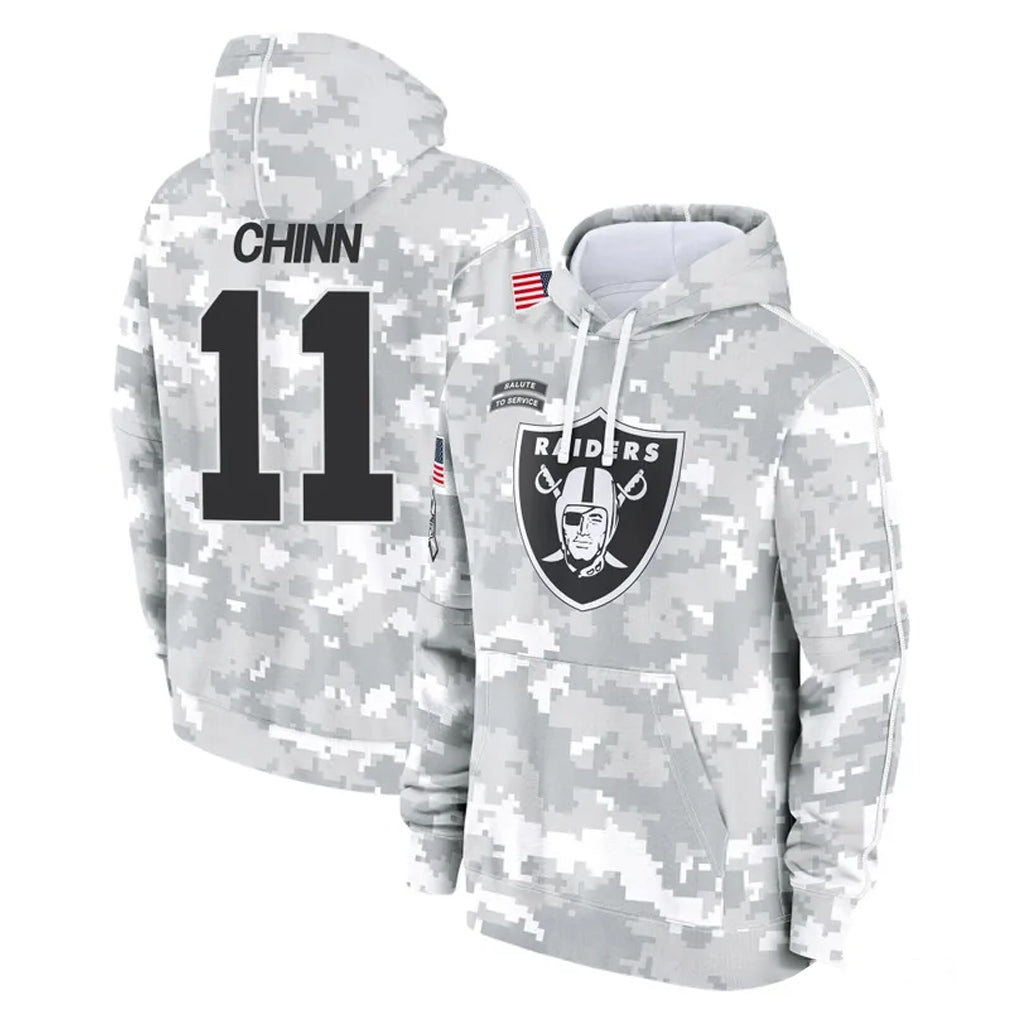 LV.Raiders #11 Jeremy Chinn Player Arctic Camo Salute to Service Hoodies Limited Game BALCE Stitched Jerseys