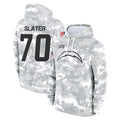 LA.Chargers #70 Rashawn Slater Player Arctic Camo Salute to Service Hoodies Limited Game BALCE Stitched Jerseys