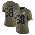 KC.Chiefs #58 Derrick Thomas Player Olive Salute To Service Limited BALCE Stitched Jerseys
