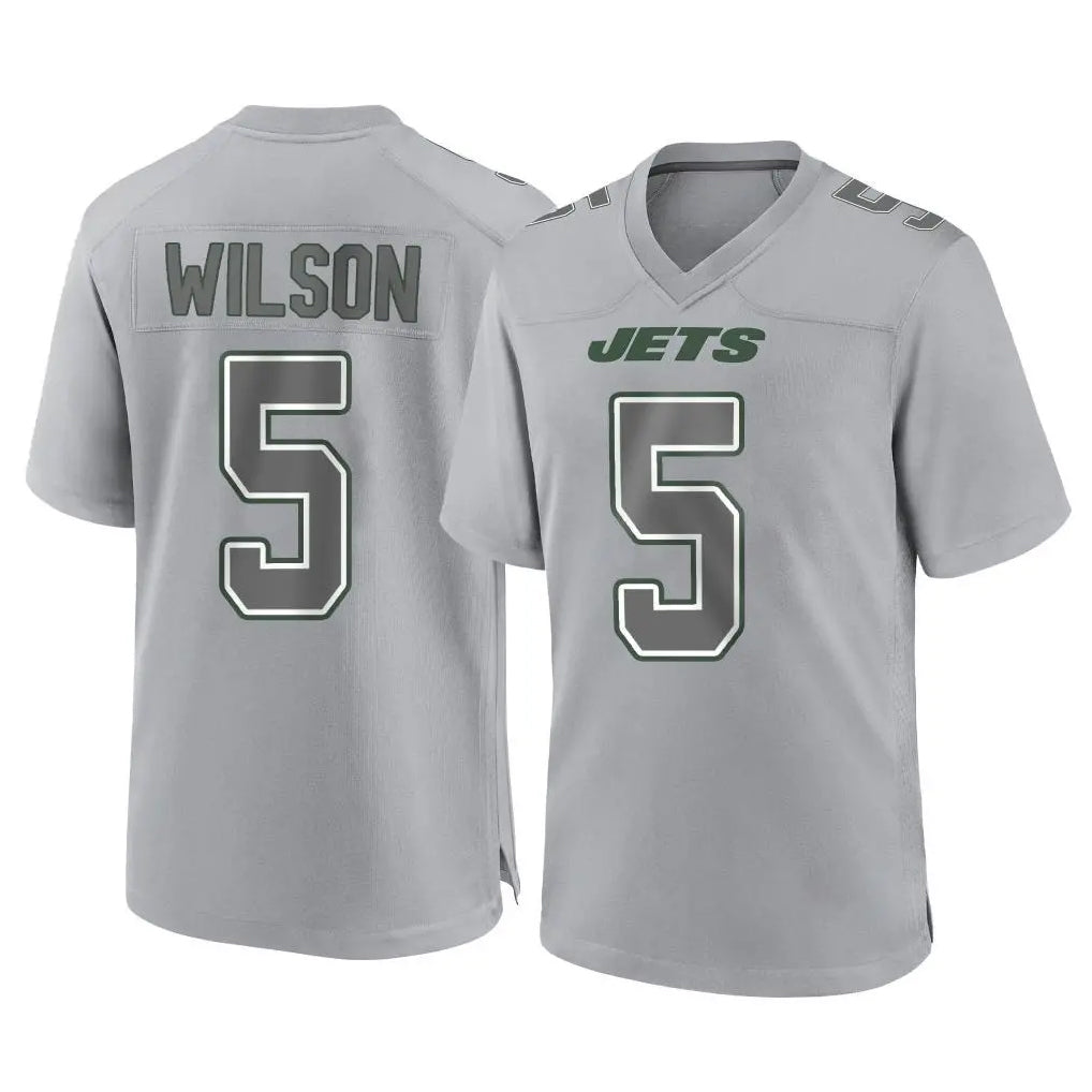 NY.Jets #5 Garrett Wilson Player Gray Limited Atmosphere Fashion Home Game BALCE Stitched Jerseys