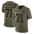 IN.Colts #71 Matt Goncalves Player Olive 2025 Salute To Service Limited Game BALCE Stitched Jerseys