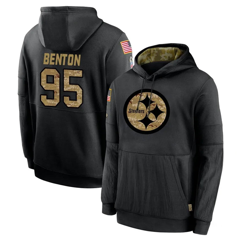 P.Steelers #95 Keeanu Benton Player Black Salute to Service Hoodies Limited Game BALCE Stitched Jerseys