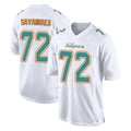 M.Dolphins #72 Jonah Savaiinaea Player White Fashion Home Game BALCE Stitched Jerseys