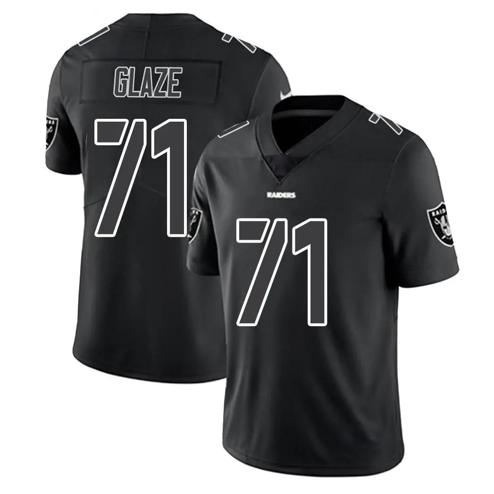 LV.Raiders #71 DJ Glaze Player Black Limited Black Impact Home Game BALCE Stitched Jerseys