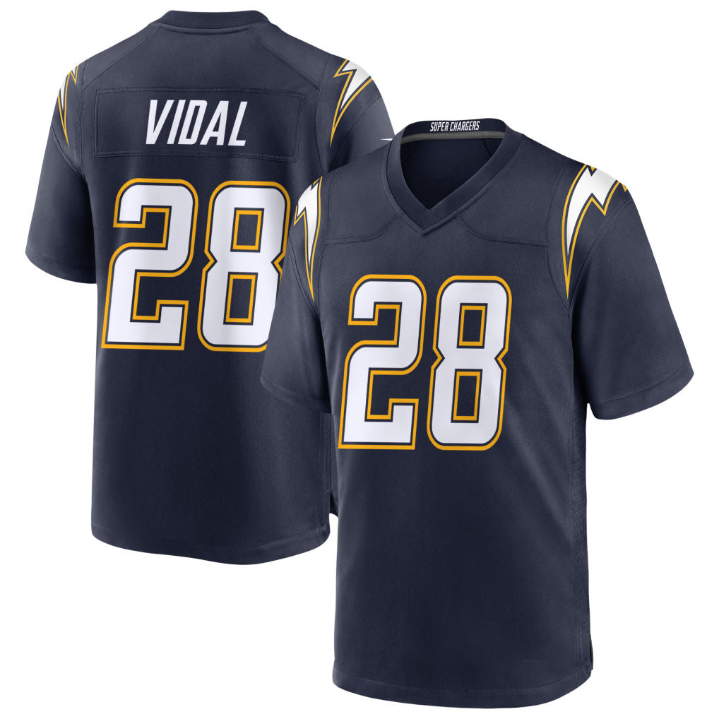LA.Chargers #28 Kimani Vidal Player Navy Alternate Home Game BALCE Stitched Jerseys