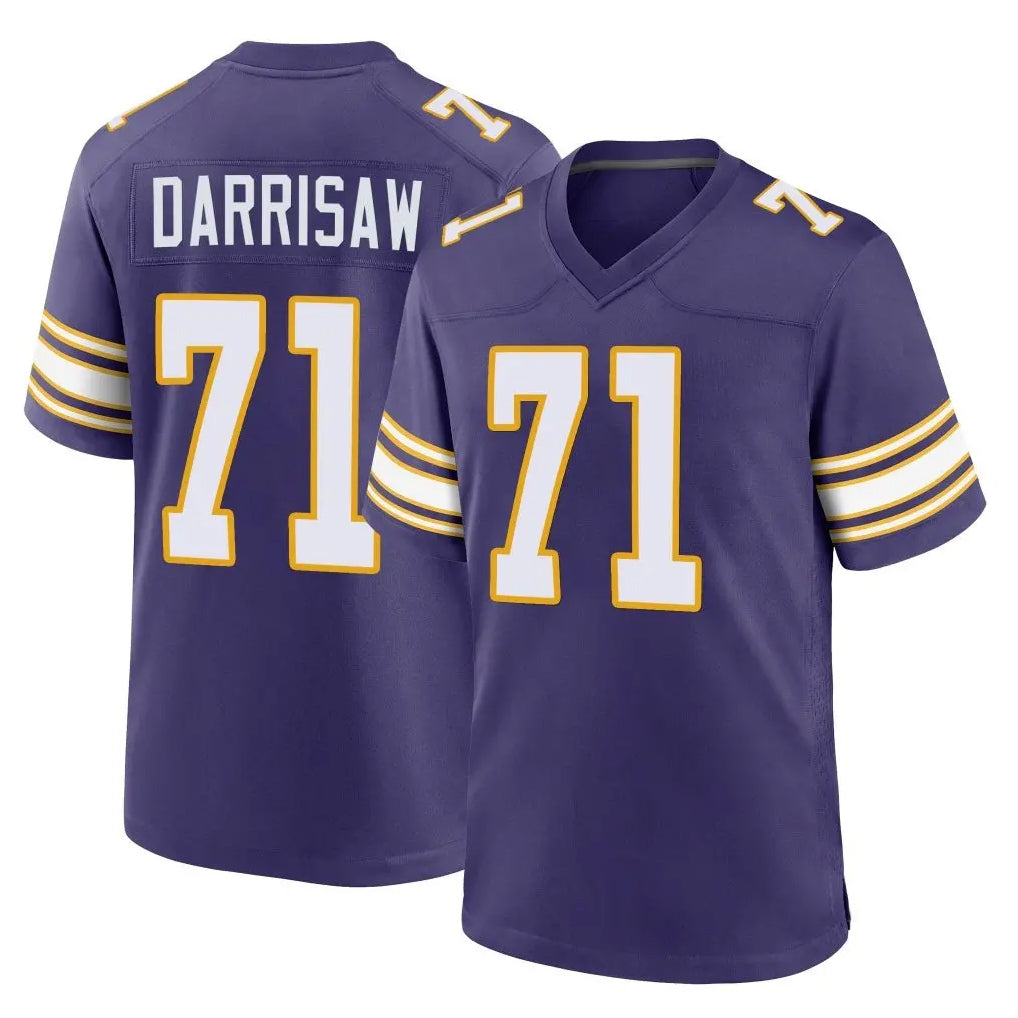 M.Vikings #71 Christian Darrisaw Player Purple Classic Home Game BALCE Stitched Jerseys