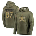 D.Cowboys #87 Jake Ferguson Player Olive Salute to Service Pullover Hoodies Home Game BALCE Stitched Jerseys