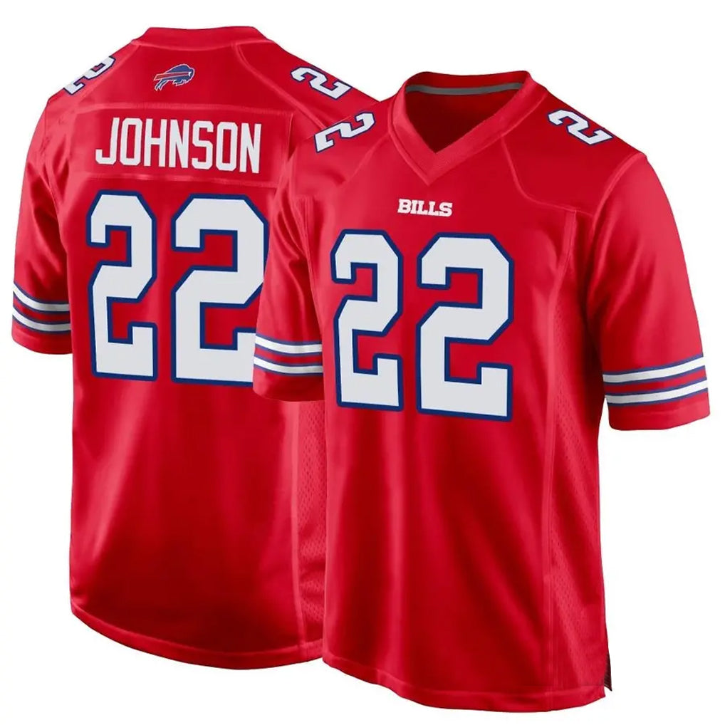 B.Bills #22 Ray Davis Player Red Home Game BALCE Stitched Jerseys