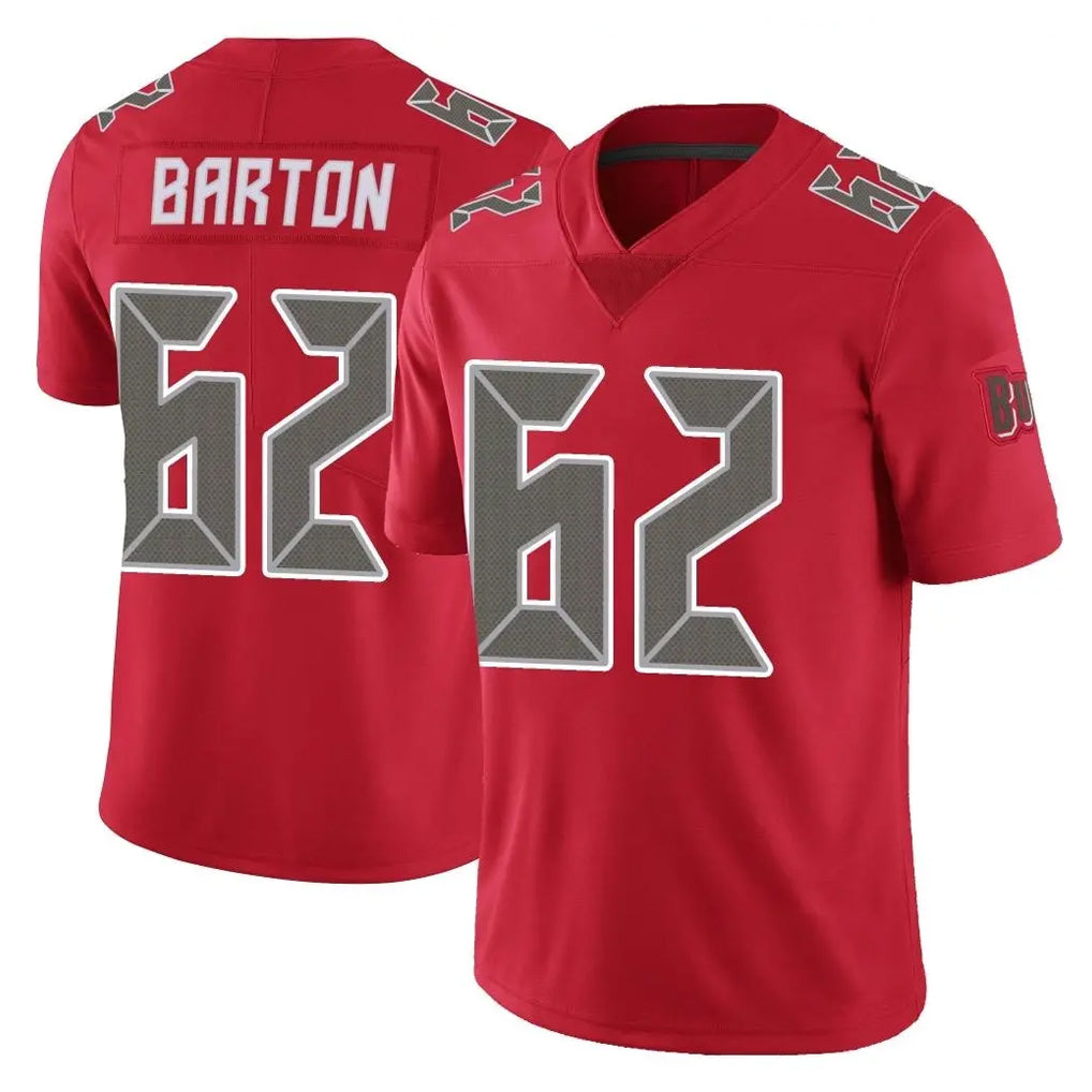 TB.Buccaneers #62 Graham Barton Player Red Limited Color Rush Home Game BALCE Stitched Jerseys