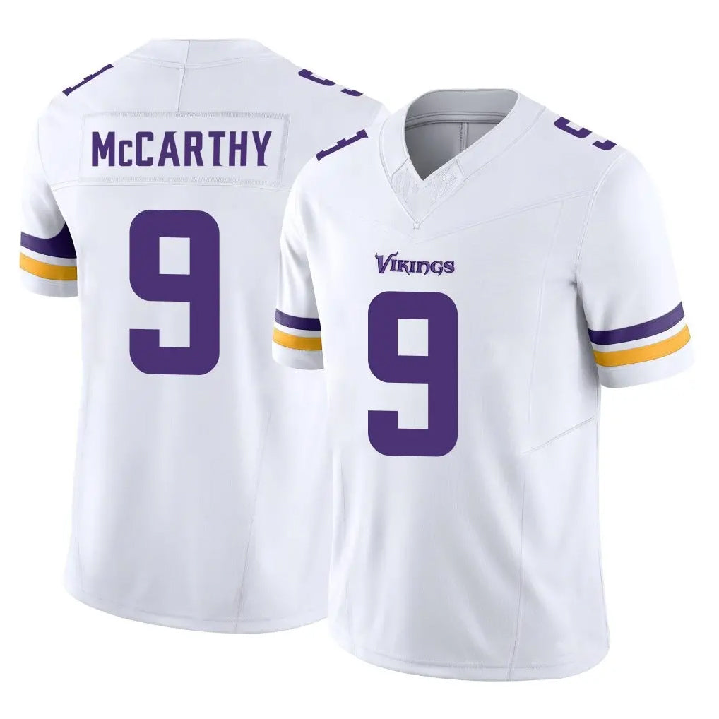 M.Vikings #9 J.J. McCarthy Player White Limited Vapor F.U.S.E. Home Game BALCE Stitched Jerseys