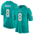 M.Dolphins #8 JuJu Brents Player Aqua Team Color Home Game BALCE Stitched Jerseys