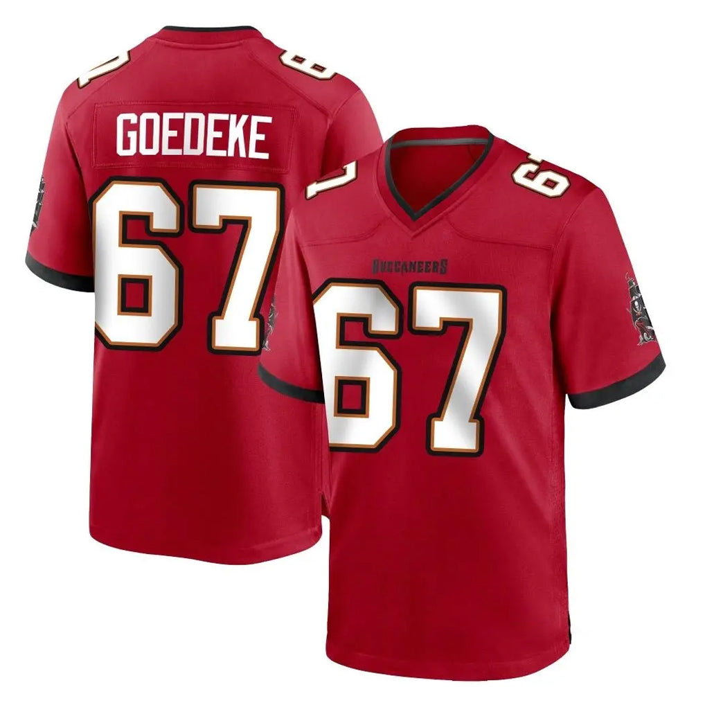 TB.Buccaneers #67 Luke Goedeke Player Red Home Game BALCE Stitched Jerseys