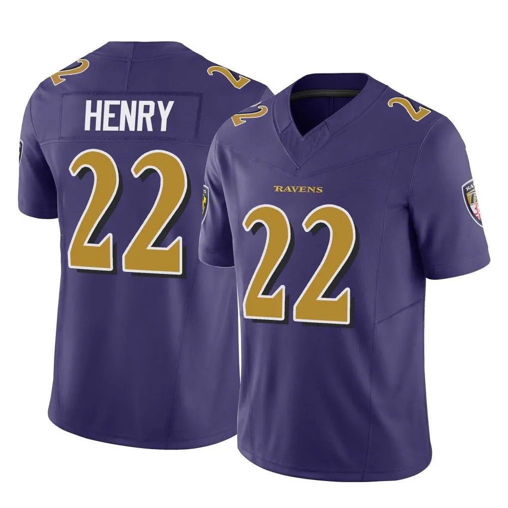 B.Ravens #22 Derrick Henry Player Purple Limited Home Game BALCE Stitched Jerseys