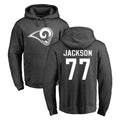 LA.Rams #77 Alaric Jackson Player Gray Pullover Hoodie Limited Game BALCE Stitched Jerseys