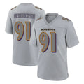 B.Ravens #91 Trey Hendrickson Player Gray Replica Game BALCE Stitched Jerseys