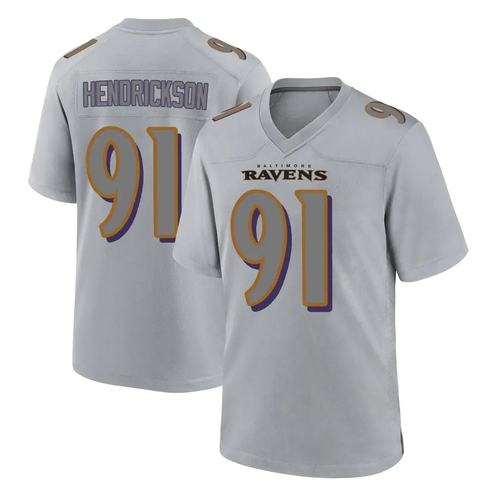B.Ravens #91 Trey Hendrickson Player Gray Replica Game BALCE Stitched Jerseys