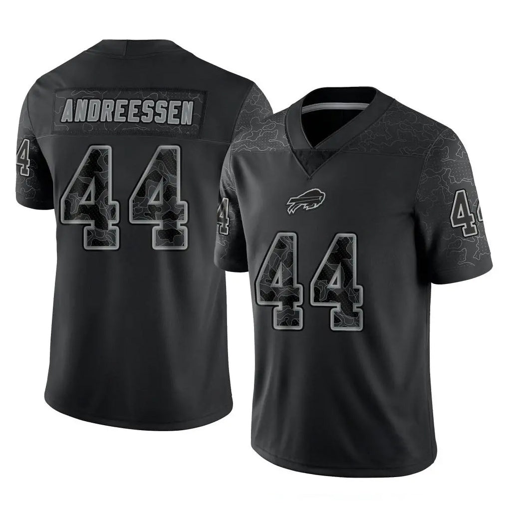 B.Bills #44 Joe Andreessen Player Black RFLCTV Limited BALCE Stitched Jerseys