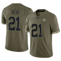NO.Saints #21 Justin Reid Player Olive Salute To Service Limited BALCE Stitched Jerseys