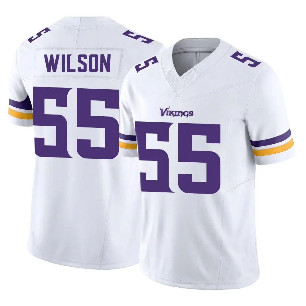 M.Vikings #55 Eric Wilson Player White Limited Vapor F.U.S.E. Home Game BALCE Stitched Jerseys