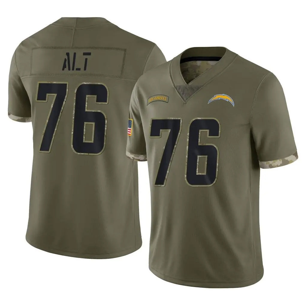 LA.Chargers #76 Joe Alt Player Olive Salute To Service Limited BALCE Stitched Jerseys