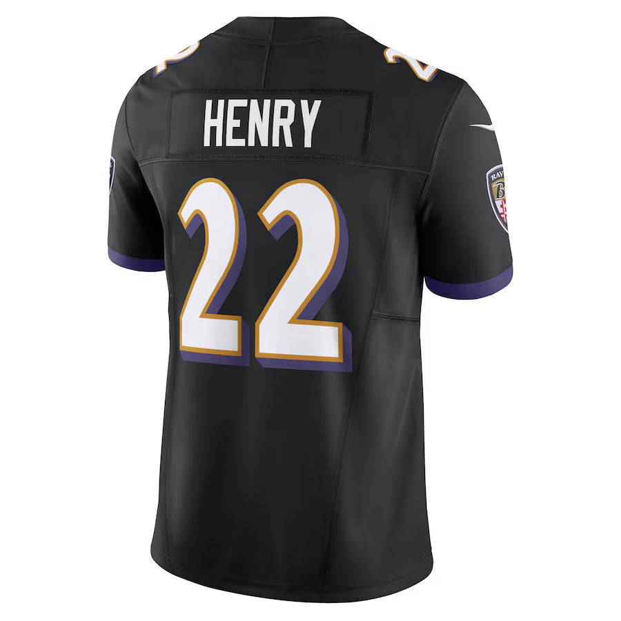 B.Ravens #22 Derrick Henry Player Black Vapor F.U.S.E. Limited Home Game BALCE Stitched Jerseys