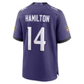 B.Ravens #14 Kyle Hamilton Player Purple Home Game BALCE Stitched Jerseys