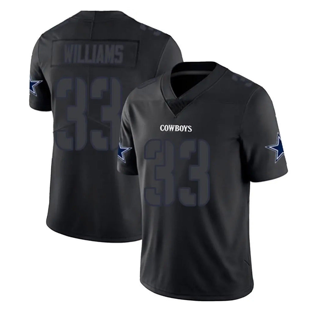 D.Cowboys #33 Javonte Williams Player Black Impact Limited Home Game BALCE Stitched Jerseys