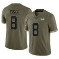 NY.Jets #8 Andre Cisco Player Olive Salute To Service Limited BALCE Stitched Jerseys
