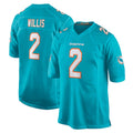 M.Dolphins #2 Malik Willis Player Aqua Home Game BALCE Stitched Jerseys