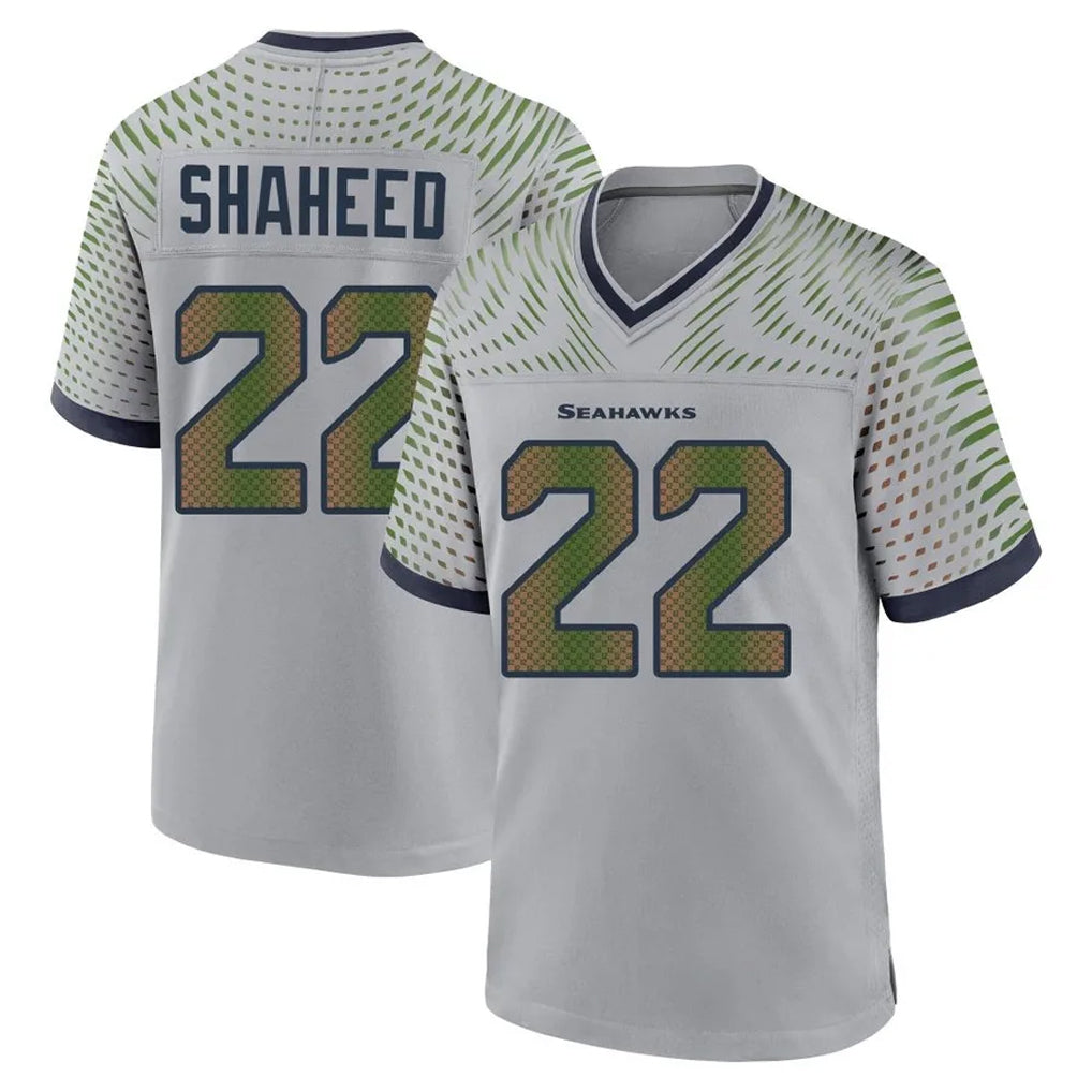 S.Seahawks #22 Rashid Shaheed Player Grey 2025 Rivalries Collection Home Game BALCE Stitched Jerseys